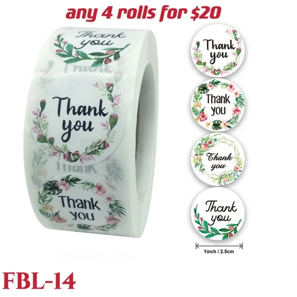 4 rolls of Thank you stickers-#FBL-20 - Picture 9 of 15